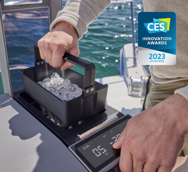 EcoFlow GLACIER - refrigerador portátil - Ganador de producto inovadores 2023. ICE-MAKER en un viaje de pesca